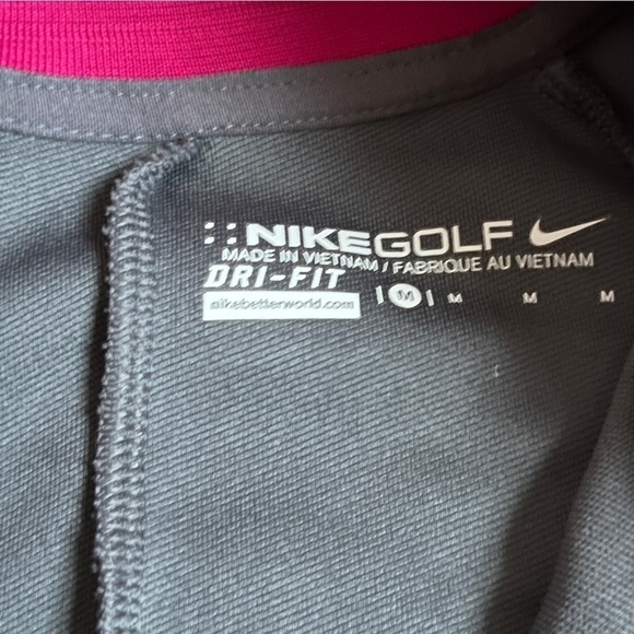 NIKE GOLF LADIES DRI-FIT 1/2-ZIP COVER-UP dark grey/ fuschia Medium - Picture 6 of 10